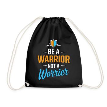 Soyez un guerrier, pas un dicton inspirant inquiet - Sac de sport léger - noir - Devant
