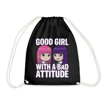 Une bonne fille avec une mauvaise attitude - Sac de sport léger - noir - Devant