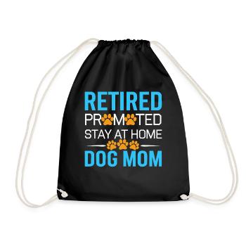 Hunde Mama Rente - stay at home dog mom - Turnbeutel - Schwarz - Vorne