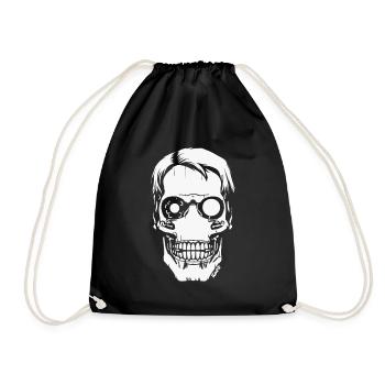 Cyber Skull – Crâne futuriste - Sac de sport léger - noir - Devant