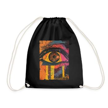 Pop Art Eye Graffiti - Drawstring Bag - black - Front