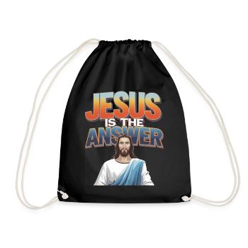 Jésus est la réponse - Jesus ist die Antwort - Sac de sport léger - noir - Devant
