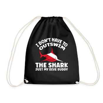 Plongée sous-marine amusante – Citation de Outswim the Shark - Sac de sport léger - noir - Devant