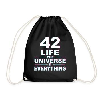 Life Universe Everything 42 answers - Drawstring Bag - black - Front