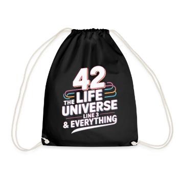 Life Universe Everything 42 answers - Drawstring Bag - black - Front
