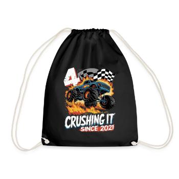 4. Geburtstag Monstertruck – Crushing It 2021 - Turnbeutel - Schwarz - Vorne