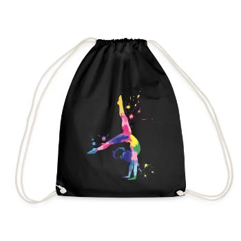 Gymnastics Girls – Colorful and powerful - Drawstring Bag - black - Front