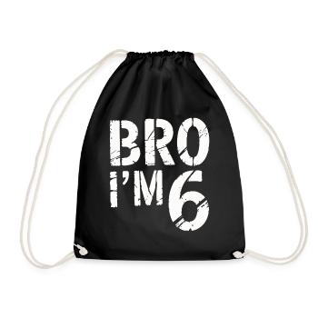 Frère, j’ai 6 ans – Design d’anniversaire cool - Sac de sport léger - noir - Devant