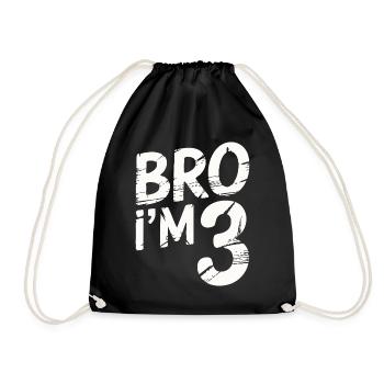Frère, j’ai 3 ans – Design d’anniversaire cool - Sac de sport léger - noir - Devant