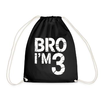 Frère, j’ai 3 ans – Design d’anniversaire cool - Sac de sport léger - noir - Devant