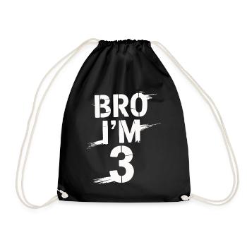 Frère, j’ai 3 ans – Design d’anniversaire cool - Sac de sport léger - noir - Devant