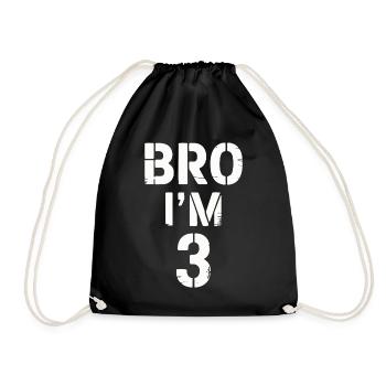 Frère, j’ai 3 ans – Design d’anniversaire cool - Sac de sport léger - noir - Devant