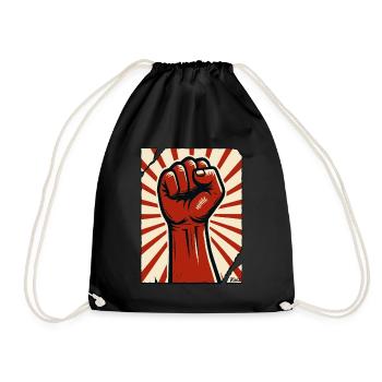 Red Fist – Power and Resistance - Drawstring Bag - black - Front