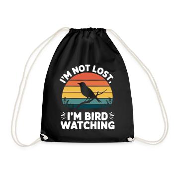Bird Watching – Funny Nature Lover Design - Drawstring Bag - black - Front