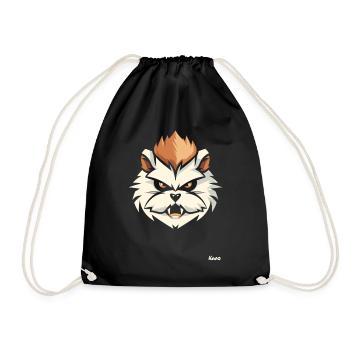 Tête de hamster en colère avec mohawk - Sac de sport léger - noir - Devant