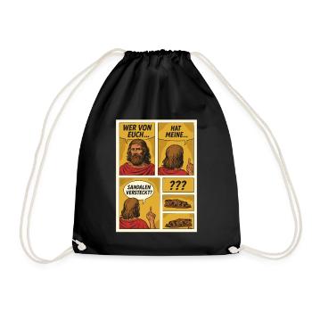 Le comique Jésus cherche des sandales - Sac de sport léger - noir - Devant