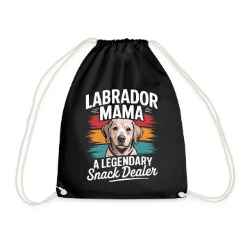 Labrador Mama Mama, Legendärer Snack-Dealer - Turnbeutel - Schwarz - Vorne