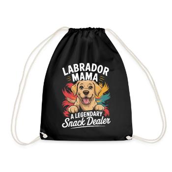 Labrador Mama Mama, Legendary Snack Dealer - Drawstring Bag - black - Front