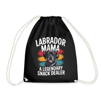 Labrador Mama Mama, Legendärer Snack-Dealer - Turnbeutel - Schwarz - Vorne