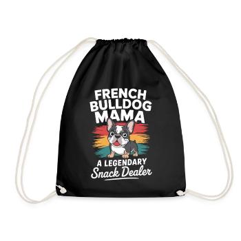 Maman bouledogue français, marchande de snacks légendaire - Sac de sport léger - noir - Devant