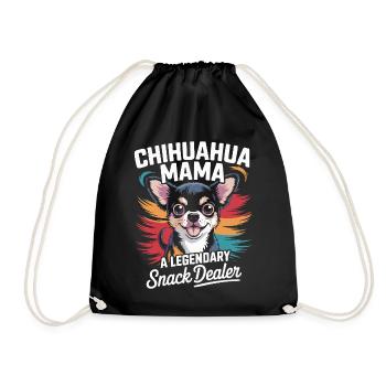 Chihuahua Mama, Legendary Snack Dealer - Drawstring Bag - black - Front