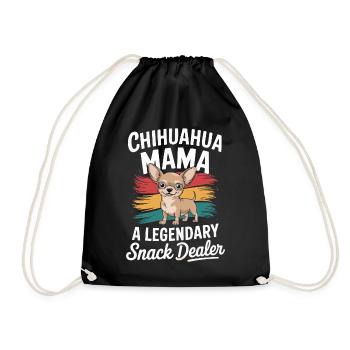 Chihuahua Mama, Legendary Snack Dealer - Drawstring Bag - black - Front