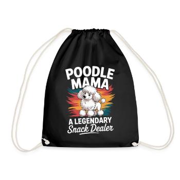 Poodle Mama, Legendary Snack Dealer - Drawstring Bag - black - Front