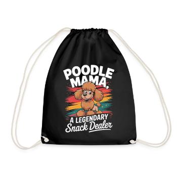 Poodle Mama, Legendary Snack Dealer - Drawstring Bag - black - Front