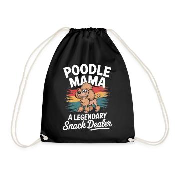 Poodle Mama, Legendary Snack Dealer - Drawstring Bag - black - Front
