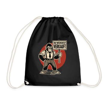 Gorille en colère avec pancarte « Vous avez été vendu » - Sac de sport léger - noir - Devant
