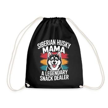Siberian Husky Mama, Legendärer Snack-Dealer - Turnbeutel - Schwarz - Vorne