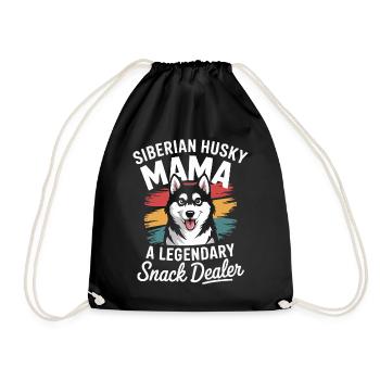 Siberian Husky Mama, Legendärer Snack-Dealer - Turnbeutel - Schwarz - Vorne