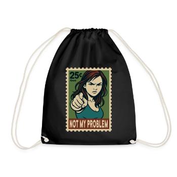 Woman pointing with finger Not my problem - Drawstring Bag - black - Front