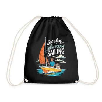 Just a Guy who loves Sailing – Sail Design - Drawstring Bag - black - Front