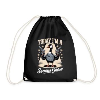 Aujourd’hui, je suis un Serious Goose Lustige Gans mit Pistole - Sac de sport léger - noir - Devant