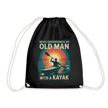 Ne sous-estimez jamais un vieil homme avec un kayak - Sac de sport léger - noir - Devant