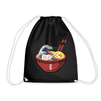 Große Welle Ramen - Turnbeutel - Schwarz - Vorne