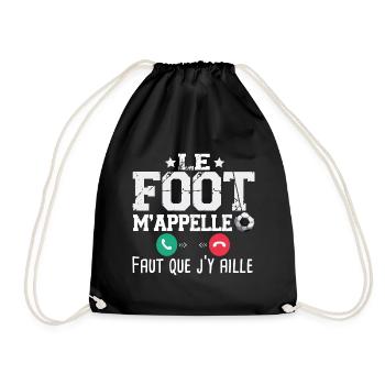 Football foot footballeur footballeuse sport - Sac de sport léger - noir - Devant