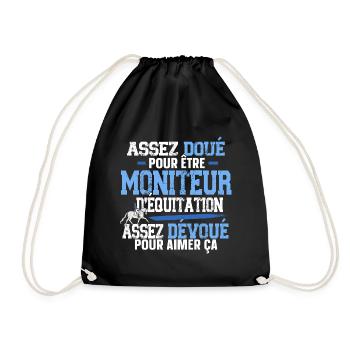 Equitation Cheval Cavalier Sport équestre Humour - Sac de sport léger - noir - Devant