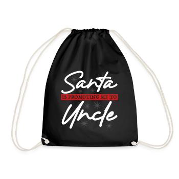 Santa Claus promotes me to uncle - Drawstring Bag - black - Front