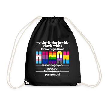 Human - Turnbeutel - Schwarz - Vorne