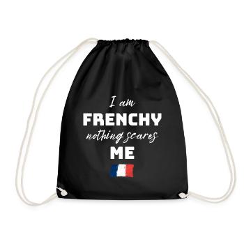 French humor nothing scares me - Drawstring Bag - black - Front