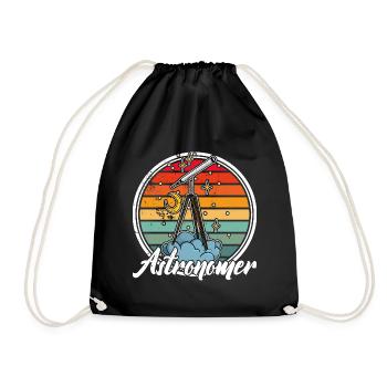 Telescope Hobby Astronomy Stars Planets - Drawstring Bag - black - Front