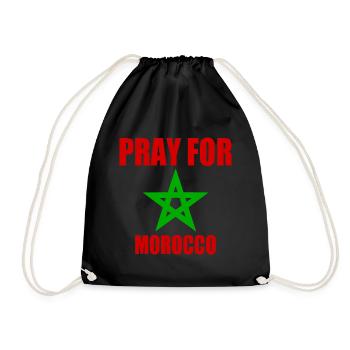 Pray for morocco - Drawstring Bag - black - Front