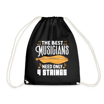 The best Musicians need only 4strings - Drawstring Bag - black - Front
