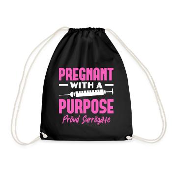 Pregnant with a purpose Proud surrogate - Turnbeutel - Schwarz - Vorne