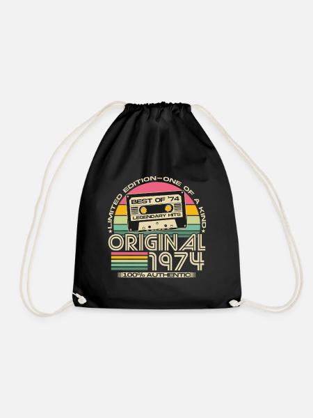 1974 Jahrgang Vintage Retro Geburtstag Geschenk - Turnbeutel - Schwarz