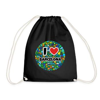 Barcelona - Drawstring Bag - black - Front