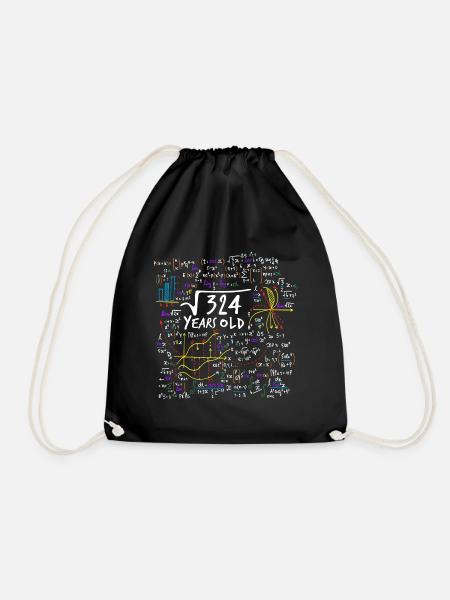 QUADRATWURZEL 324 = 18 JAHRE ALT MATHE GEBURTSTAG - Turnbeutel - Schwarz