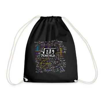 SQUARE ROOT 289 = 17 YEARS OLD MATH BIRTHDAY - Drawstring Bag - black - Front